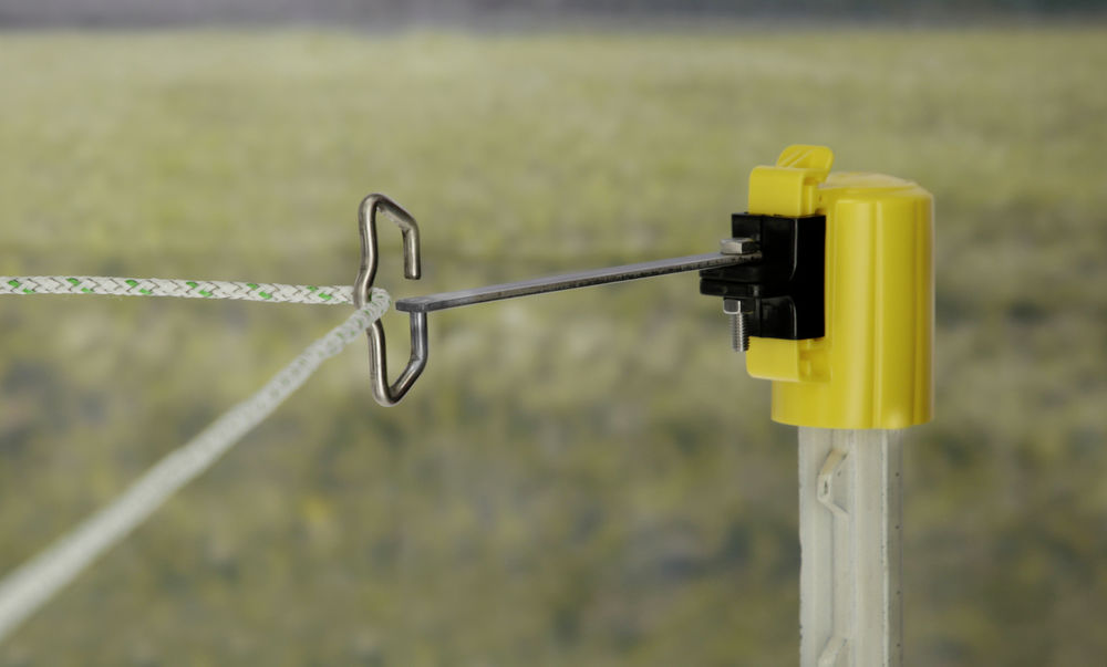Kopfisolator Band/Seil-Ecklösung für T-Post Metallpfahl schwarz oder gelb