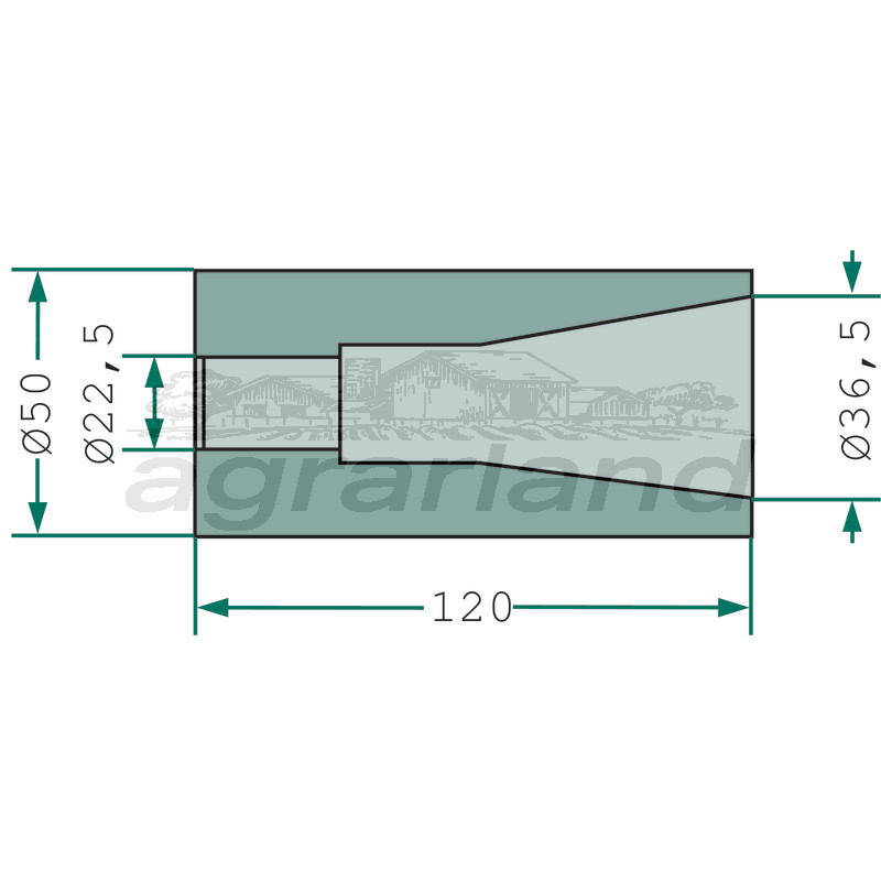 Einschweißbuchse für Zinken mit Gewinde M22