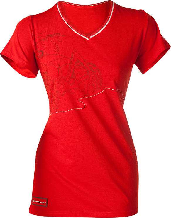 T-Shirt Damen rot, im Lindner-Design