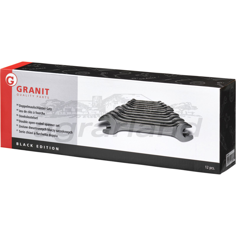 Doppel-Maulschlüssel-Satz, 6-32 mm, 12-tlg.  BLACK EDITION