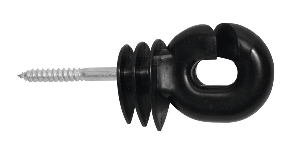 Ringisolator Super BIG mit kurzer Stütze, schwarz, 25 Stück/ Pack