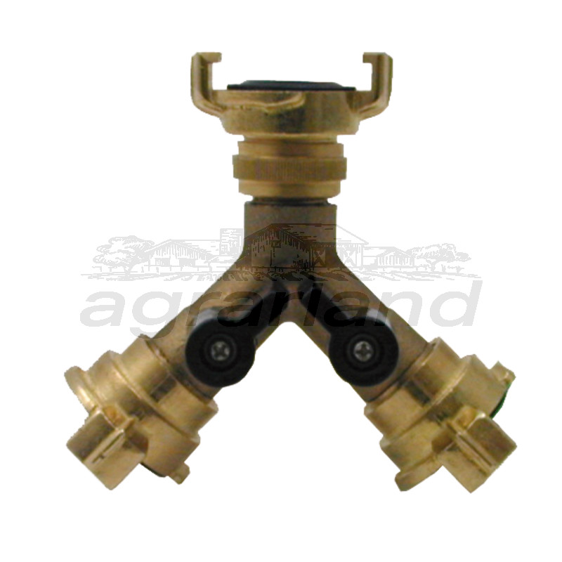 3-Wege Verteilerstück mit Kugelhahn und Kupplung