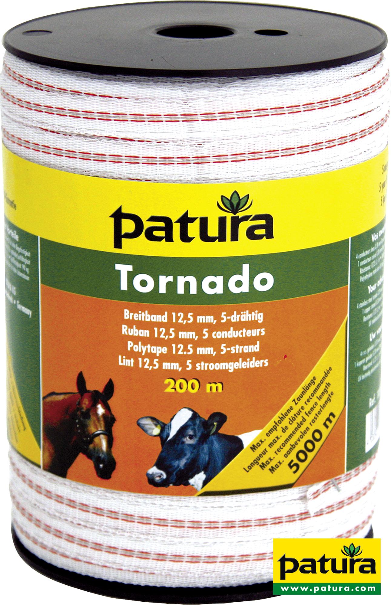 Tornado Breitband 12,5 mm, 400 m Rolle, 4 Niro 0,20mm, 1 Cu 0,30mm, weiss-orange