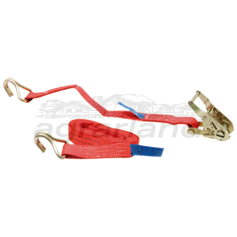 Zurrgurt 2-teilig, mit Ratsche und Spitzhaken 