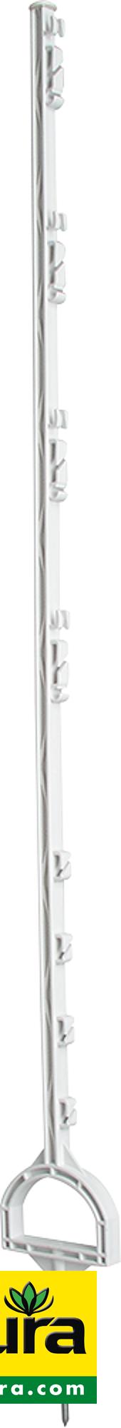 Steigbügelpfahl, 1,55 m, weiß, mit Steigbügelfußtritt (10 Stück / Pack)