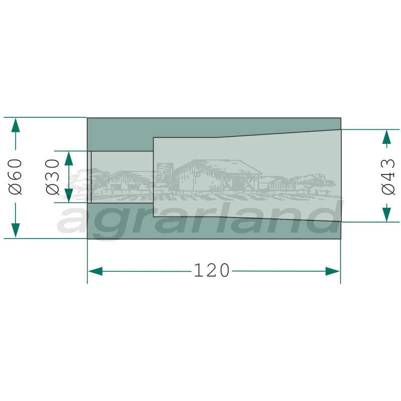 Einschweißbuchse für Zinken mit Gewinde M28, passend für SW12545