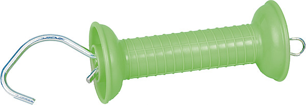 Torgriff mit Zugfeder und Haken neon grün