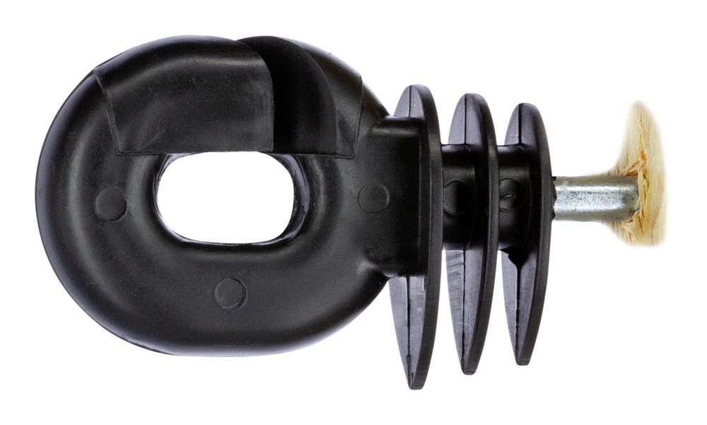 Ringisolator Super BIG mit kurzer Stütze, schwarz, 25 Stück/ Pack