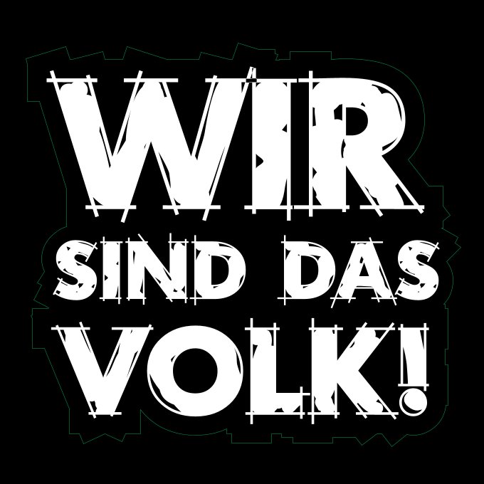 Aufkleber "Wir sind das Volk" schwarz groß 200x200 mm