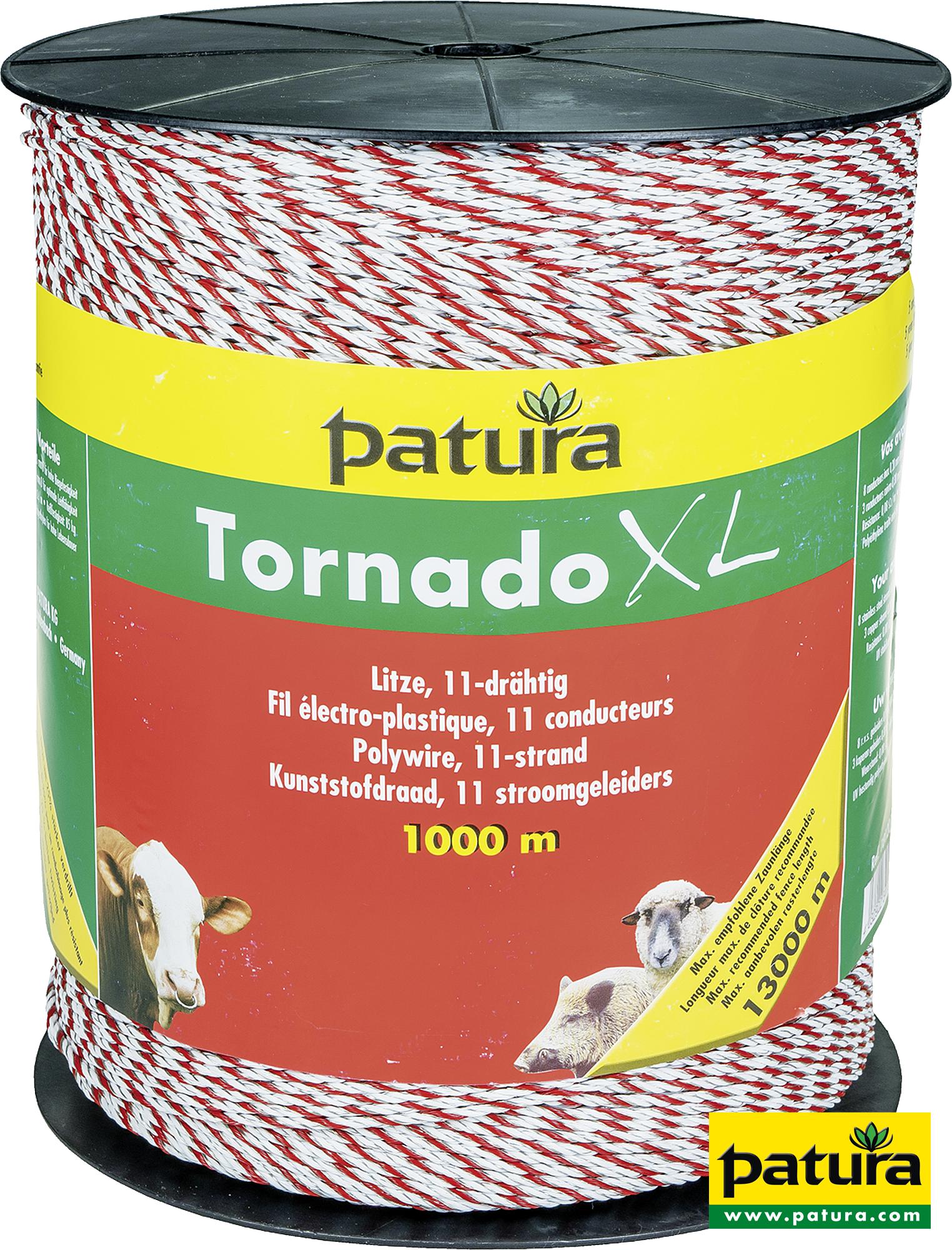 Tornado XL Litze, 1000 m Rolle, 8 Niro 0,20 mm, 3 Cu 0,30 mm, weiss-rot