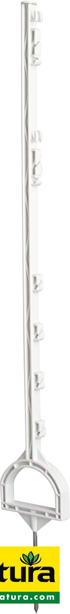 Steigbügelpfahl, 1,15 m, weiß, mit Steigbügelfußtritt (10 Stück / Pack)