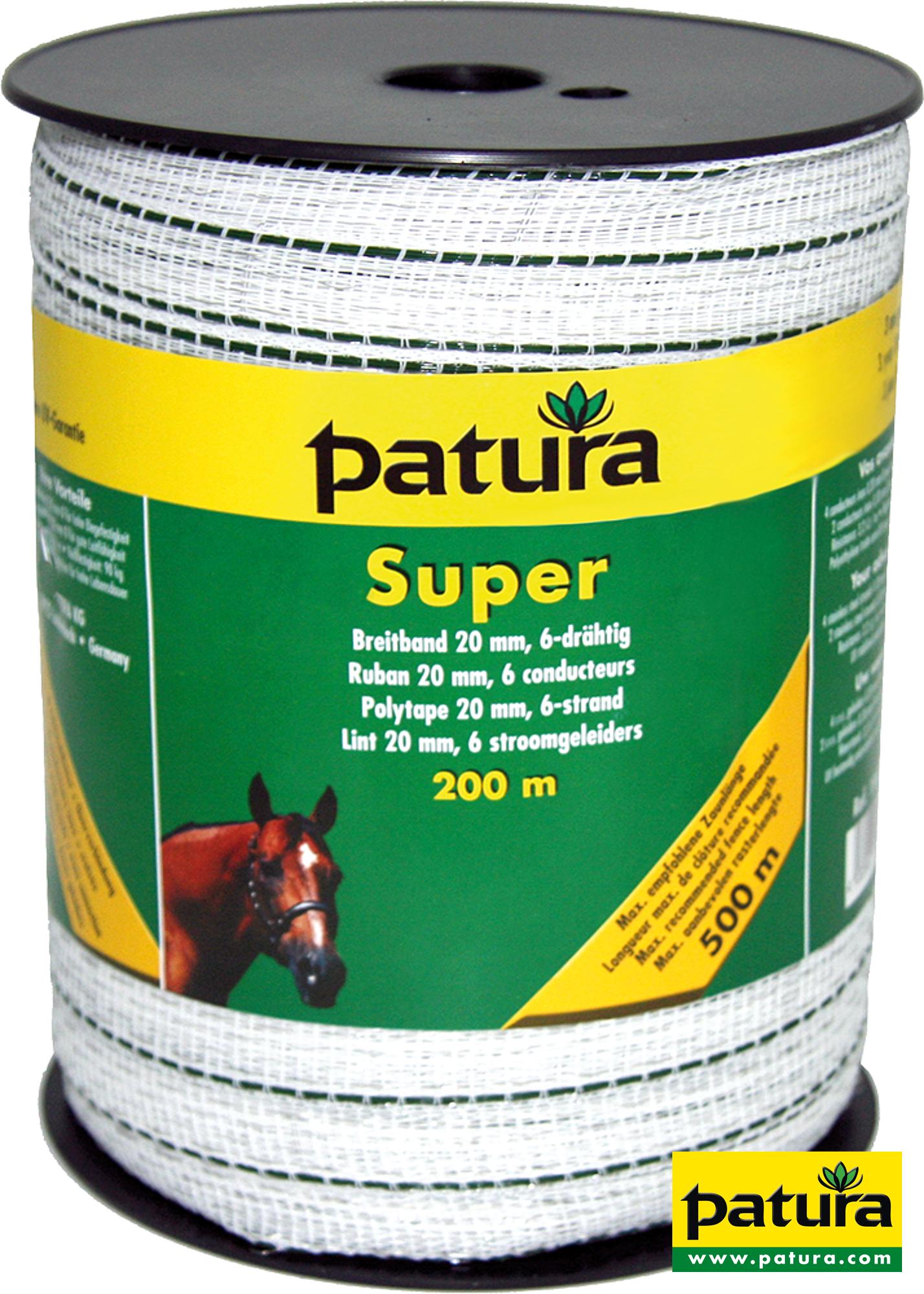 Super Breitband 20 mm, 200 m Rolle 4 Niro 0,20mm, 2 Niro 0,30mm, weiss-grün