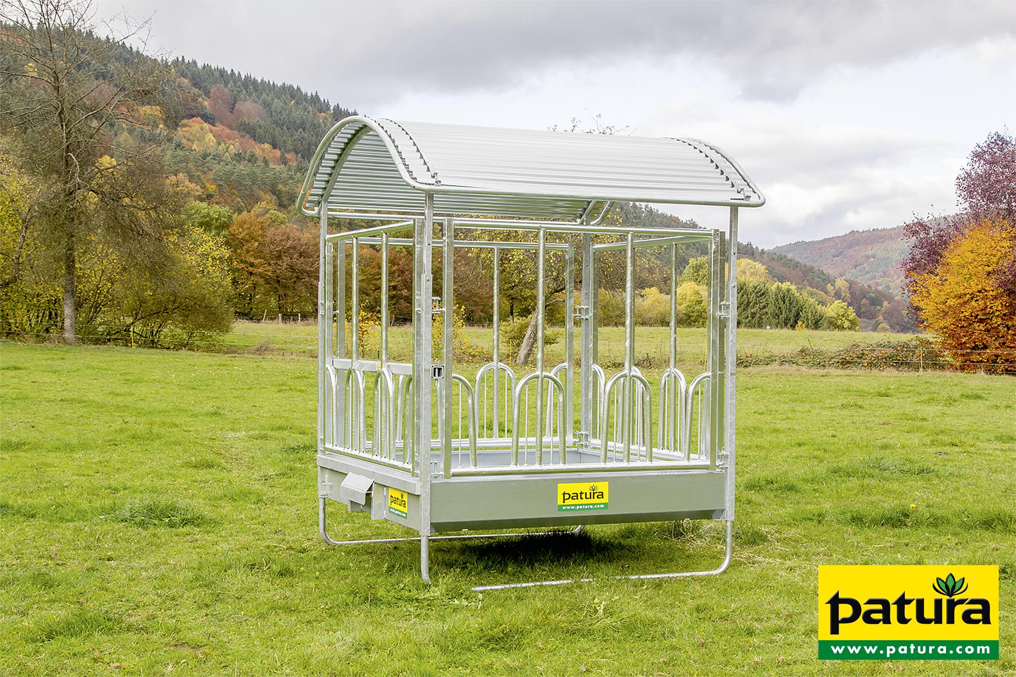 Profi-Viereckraufe mit Universal-Fressgittern