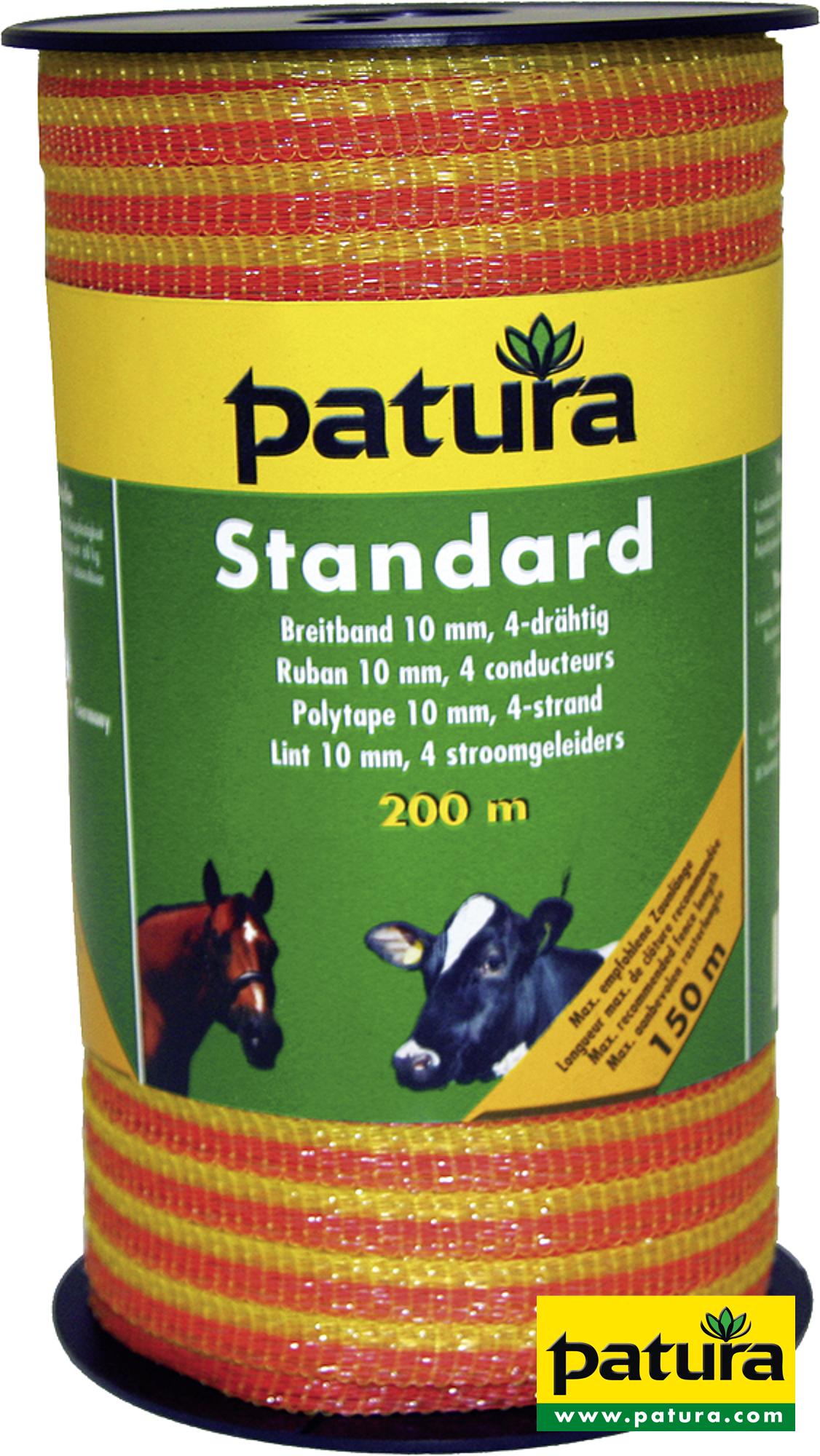 Standard Breitband 10mm, 200 m Rolle, 4 Niro 0,16mm, gelb-orange