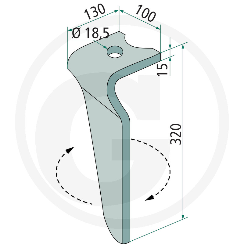 GRANIT Heavy Duty Kreiseleggenzinken links