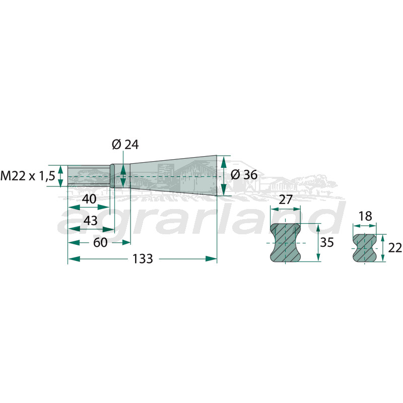 BLUELINE Zinken mit konischer Mutter