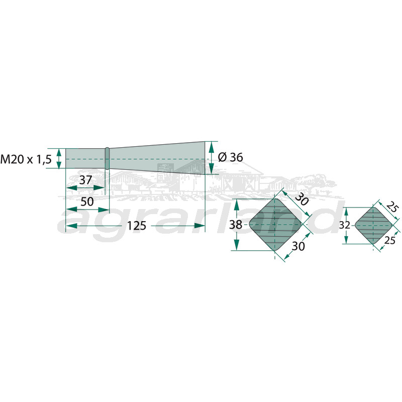 BLUELINE Zinken mit konischer Mutter und Verdrehsicherung