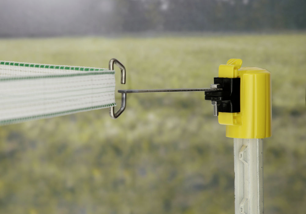 Kopfisolator Band/Seil-Ecklösung für T-Post Metallpfahl schwarz oder gelb