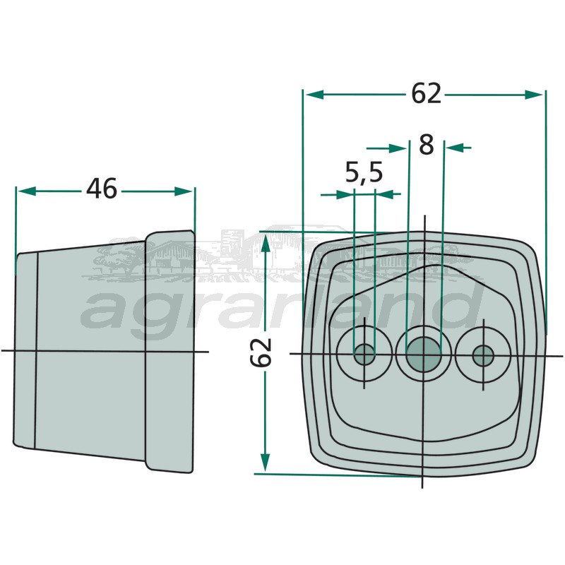 Positionsleuchte eckig