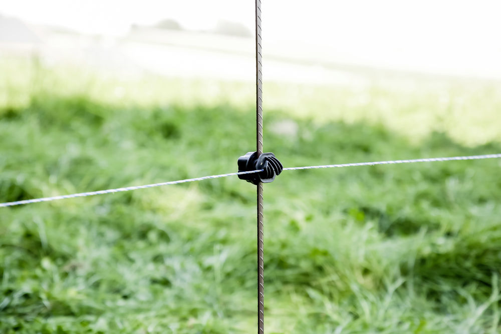 Federstahlpfahl rund 8 mm, 1,07 m, mit Kopfisolator, 10 Stück/ Pack