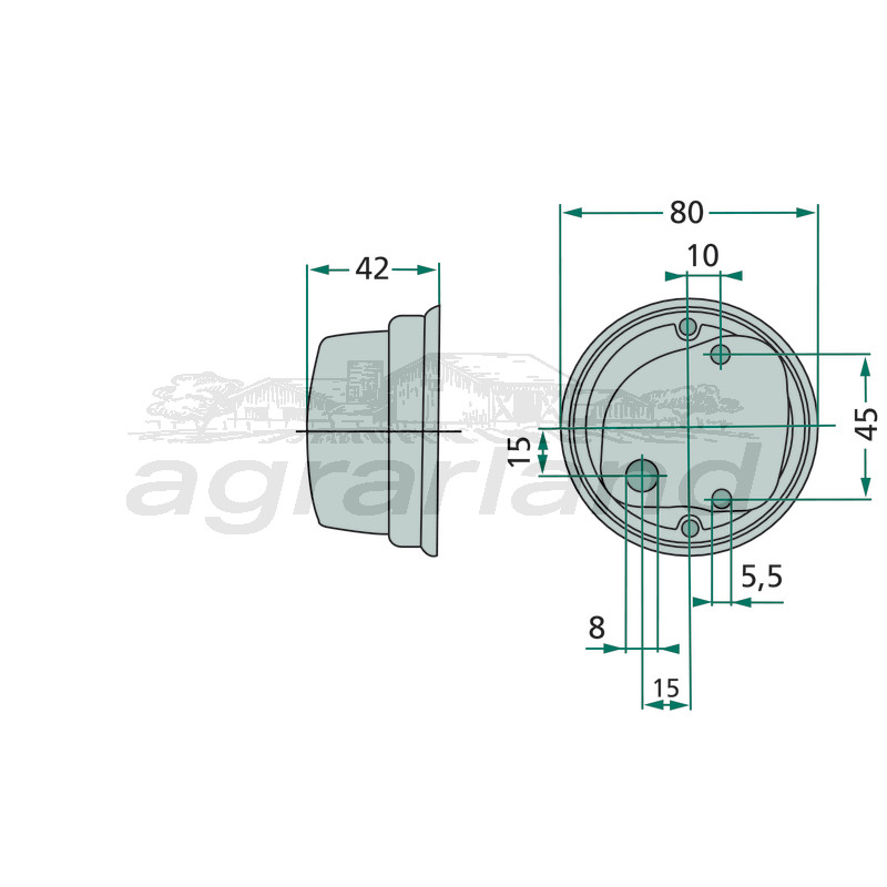 Positionsleuchte rund