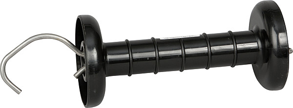 Spezial-Torgriff, schwarz mit Edelstahlfeder u.-Haken, mit Zugbegr.