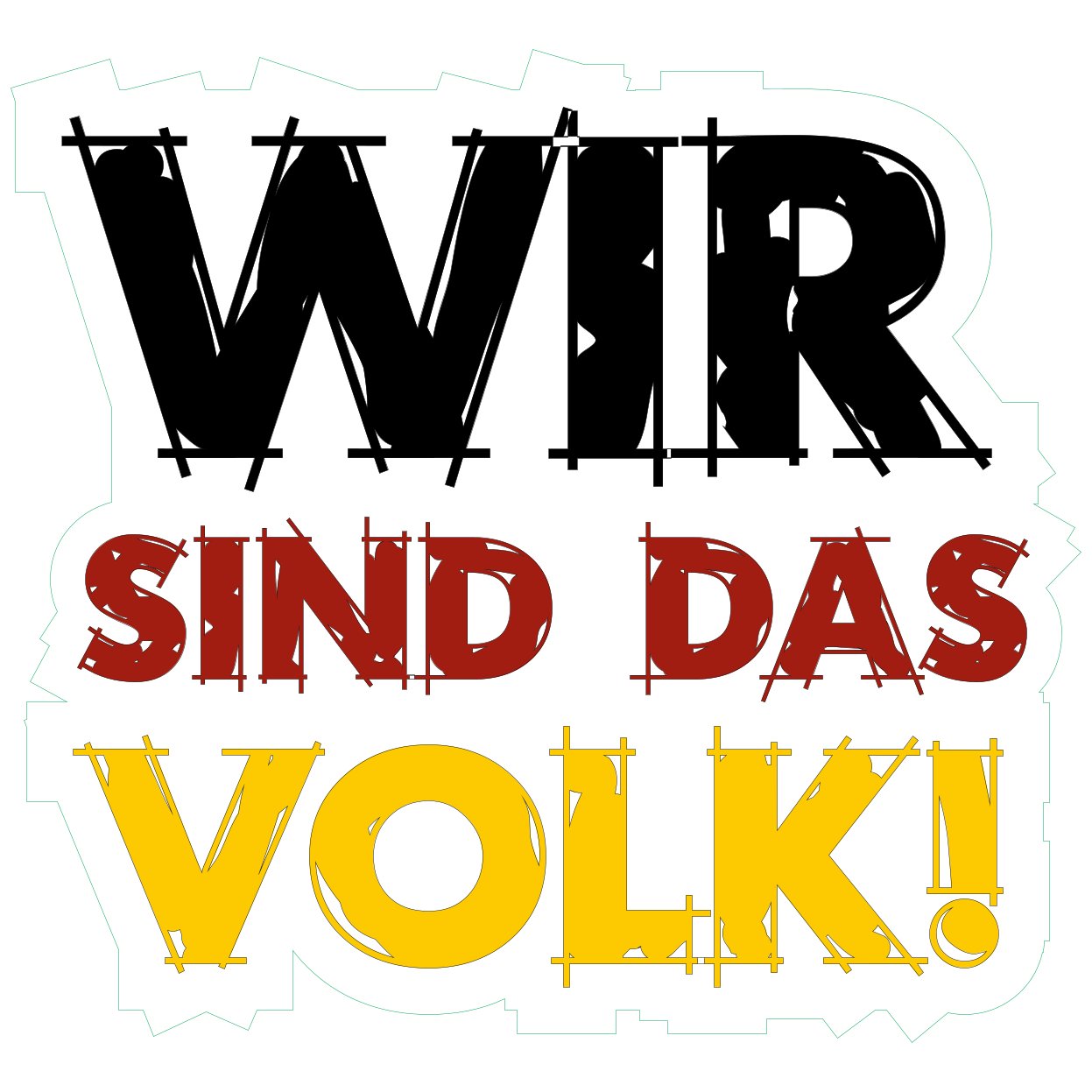 Aufkleber "Wir sind das Volk" bunt klein 100x100mm