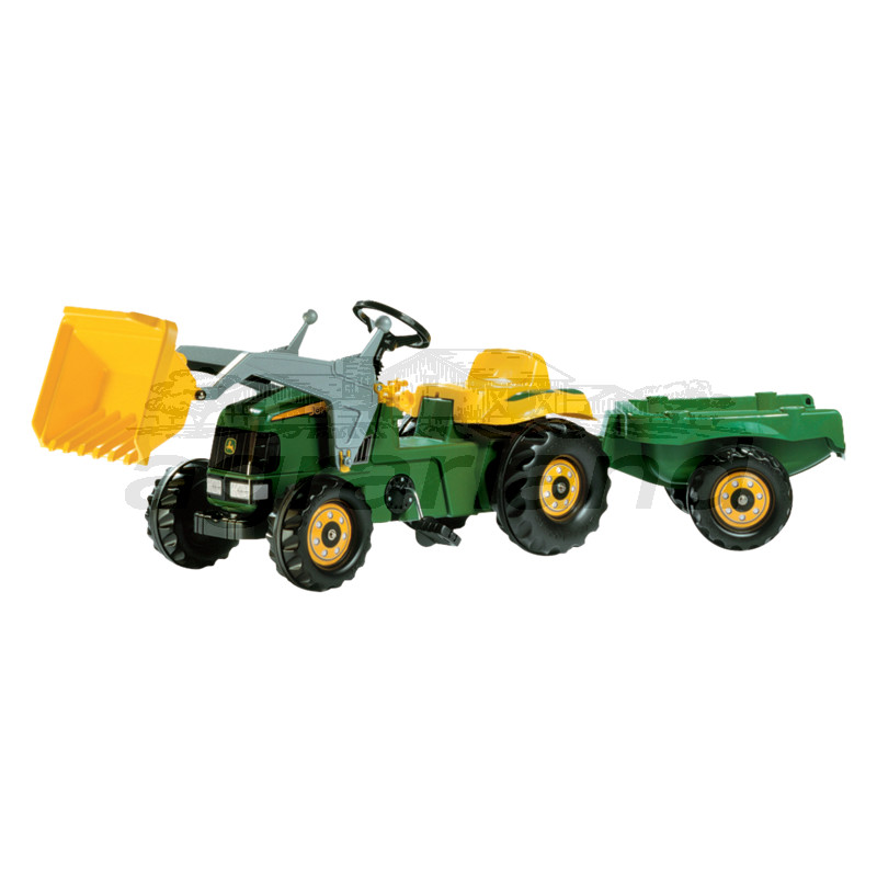 rollyKid John Deere Trettraktor mit Frontlader und Anhänger Rolly Toys