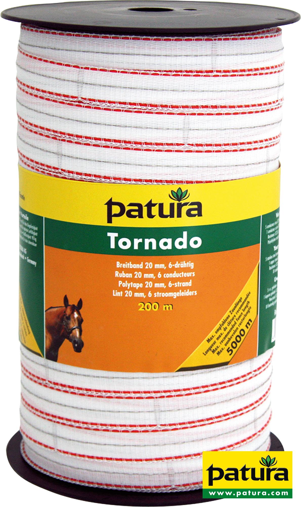 Tornado Breitband 12,5 mm, 200 m Rolle, 4 Niro 0,20mm, 1 Cu 0,30mm, weiss-orange