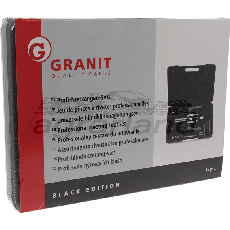 Profi-Nietzangen-Satz, 16-tlg. BLACK EDITION
