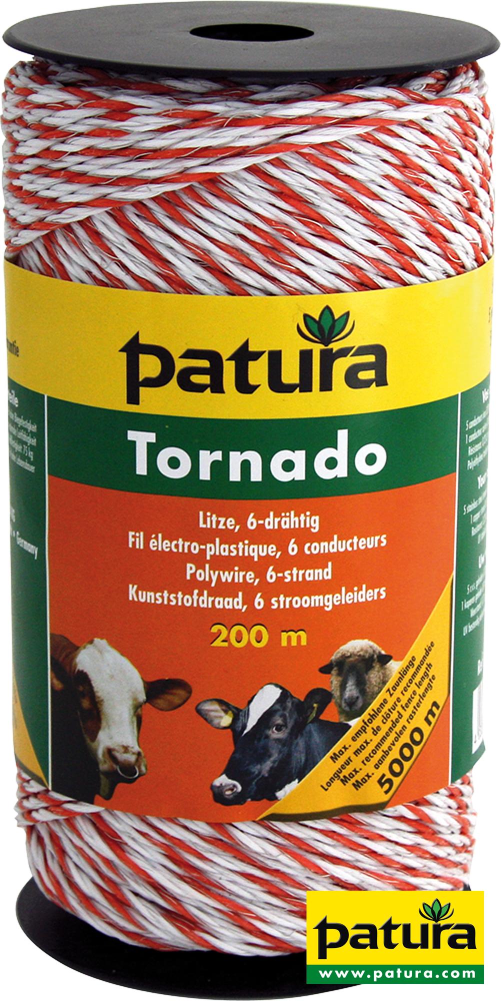 Tornado Litze, 200 m Rolle, weiss-orange, 5 Niro 0,20 mm, 1 Cu 0,30 mm