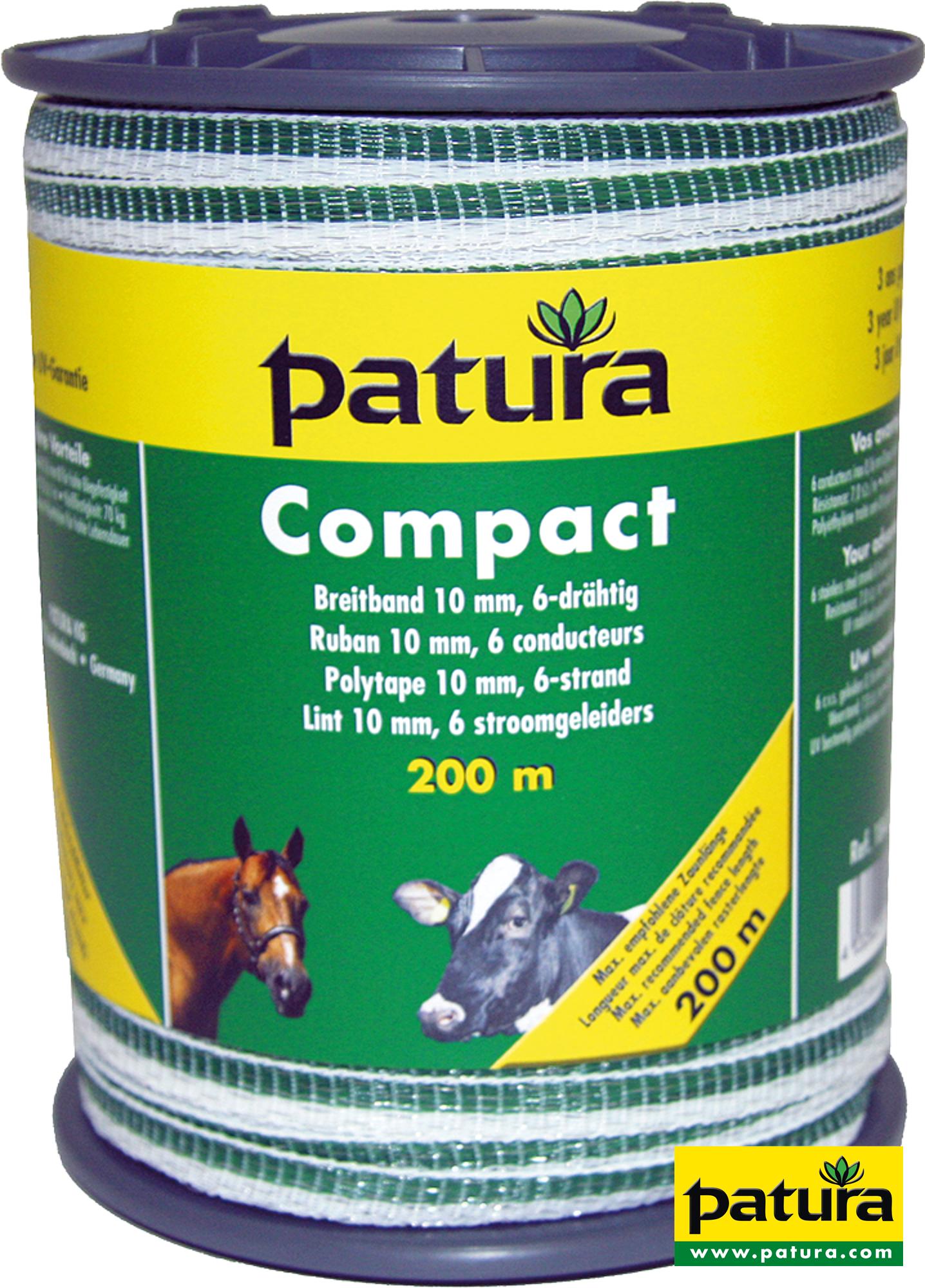 Compact Breitband 10 mm, 200 m Rolle, 6 Niro 0,16 mm, weiss-grün