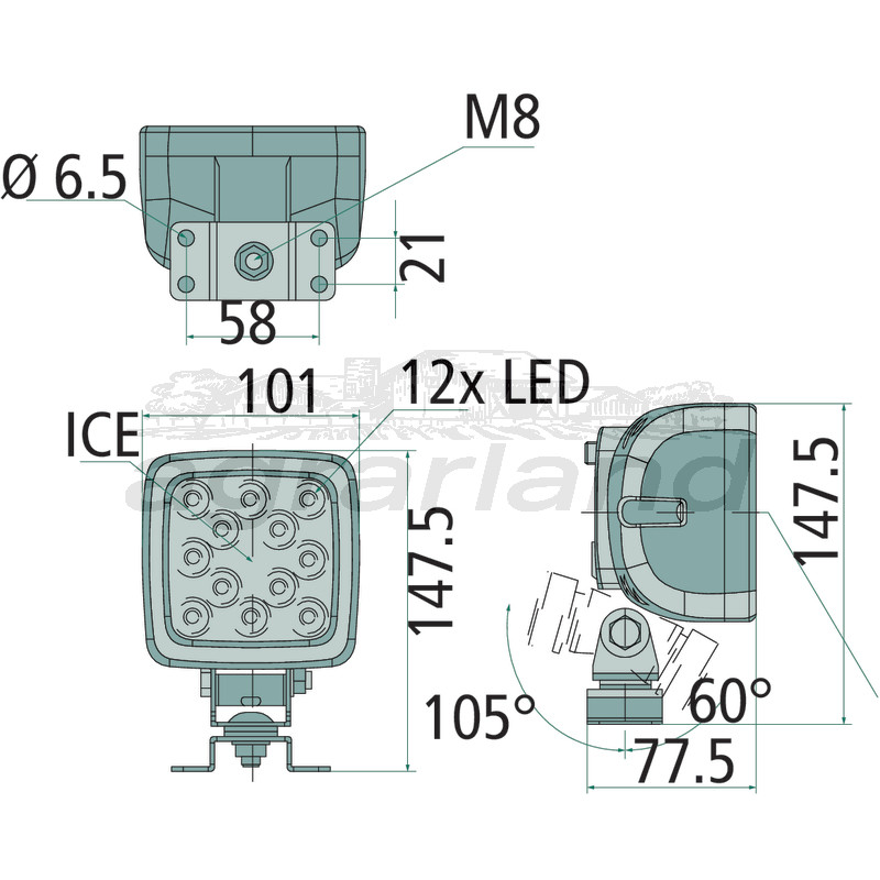 Arbeitsscheinwerfer LED für Nahfeld-Ausleuchtung