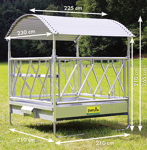 Profi-Viereckraufe mit Schrägfressgittern