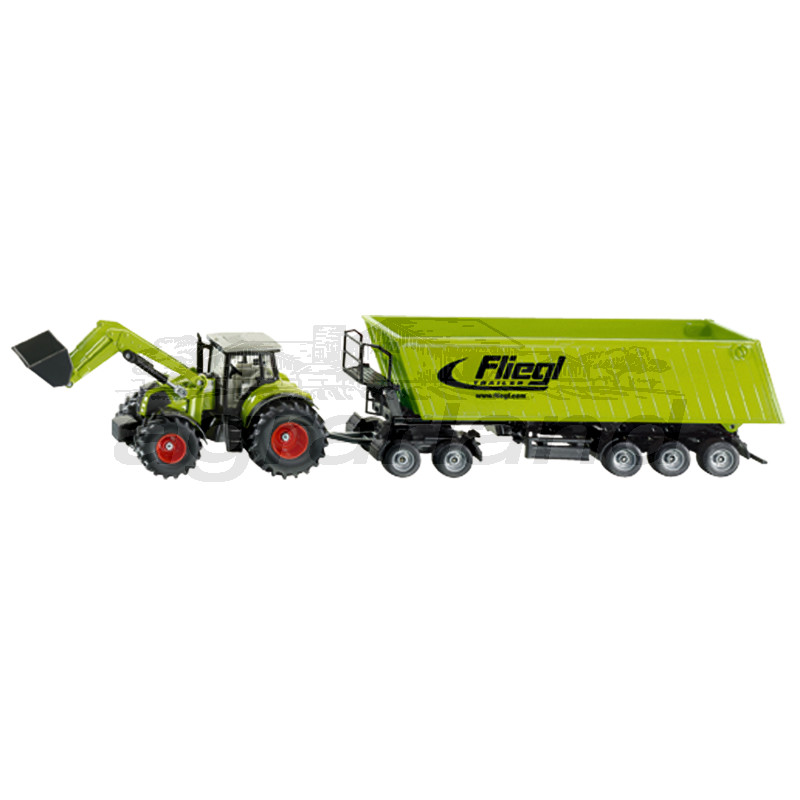 Siku Claas mit Frontlader und Muldenkipper