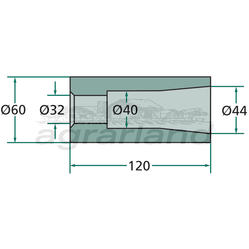 Einschweißbuchse für Zinken mit Gewinde M28