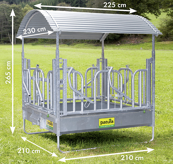 Profi-Viereckraufe mit Schwedenfressgittern