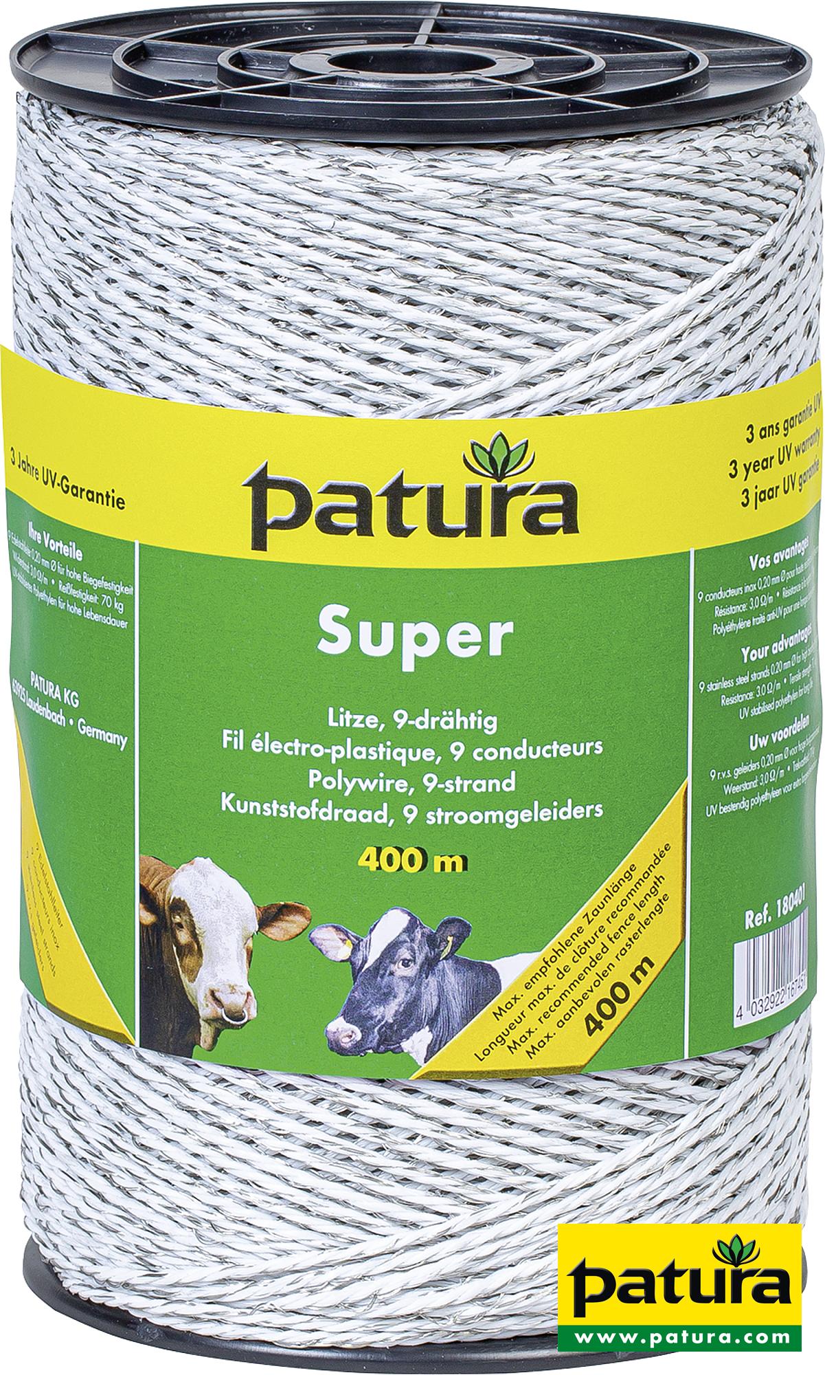 Super Litze, 400 m Rolle, 9 Niro 0,20 mm, weiss