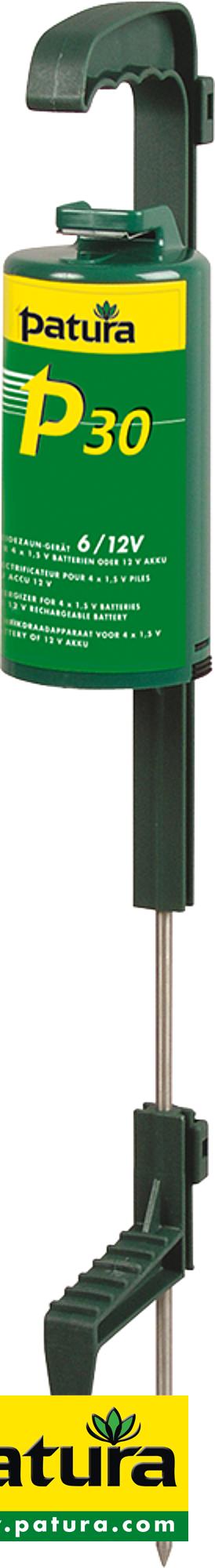 P30, Weidezaun-Gerät mit Standfuß, für 4 Monozellen oder ext. 12 V Akku