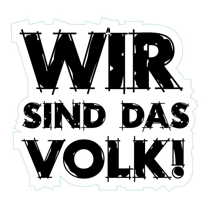 Aufkleber "Wir sind das Volk" weiß groß 200x200 mm
