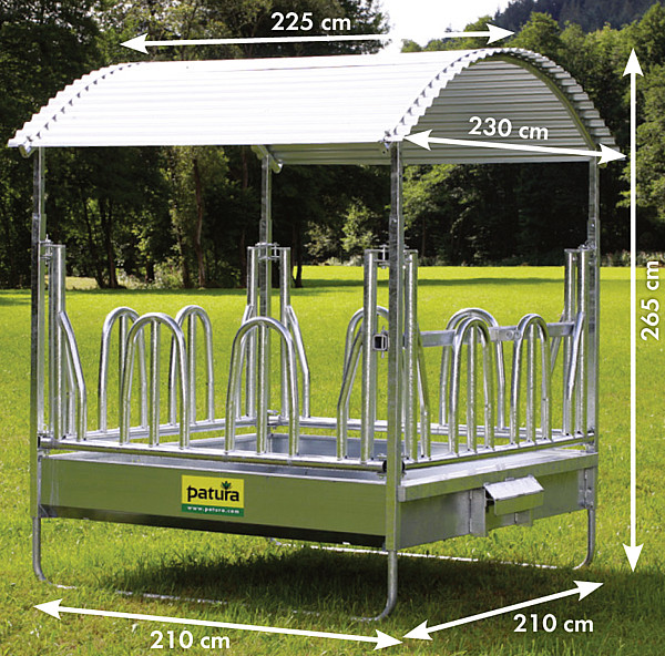 Profi-Viereckraufe mit Palisadenfressgitter