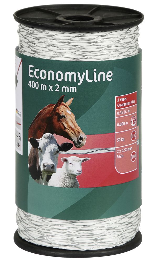 EconomyLine Litze kreuzgewickelt, 400 m Rolle, weiß