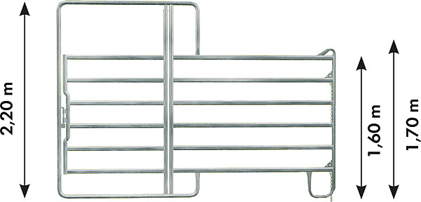 Panel-6 mit Tor, Breite 3,00 m, Höhe 2,20 m