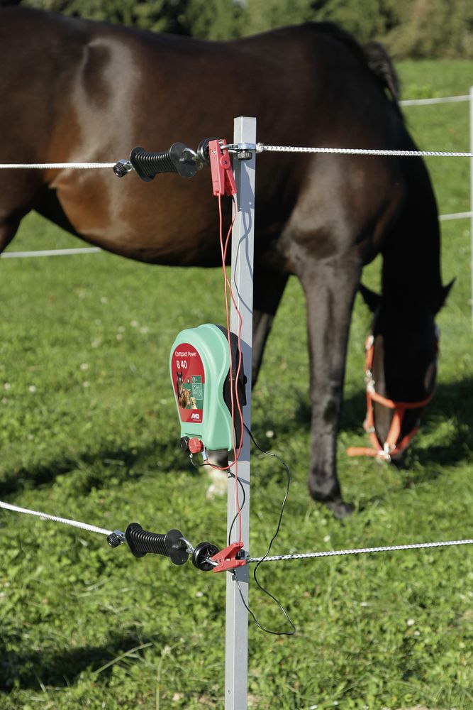 Turnier/Paddock Set 7 x 7 m inkl. 2 x 1,5 V Batterie-Weidezaungerät B 40 