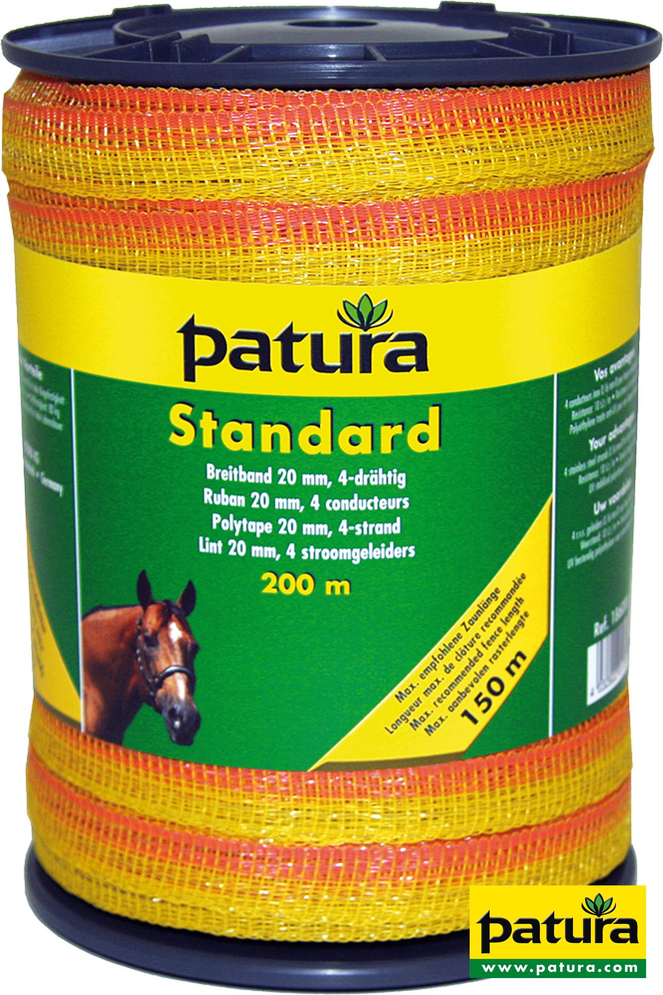 Standard Breitband 20 mm, 200 m Rolle 4 Niro 0,16mm, gelb-orange