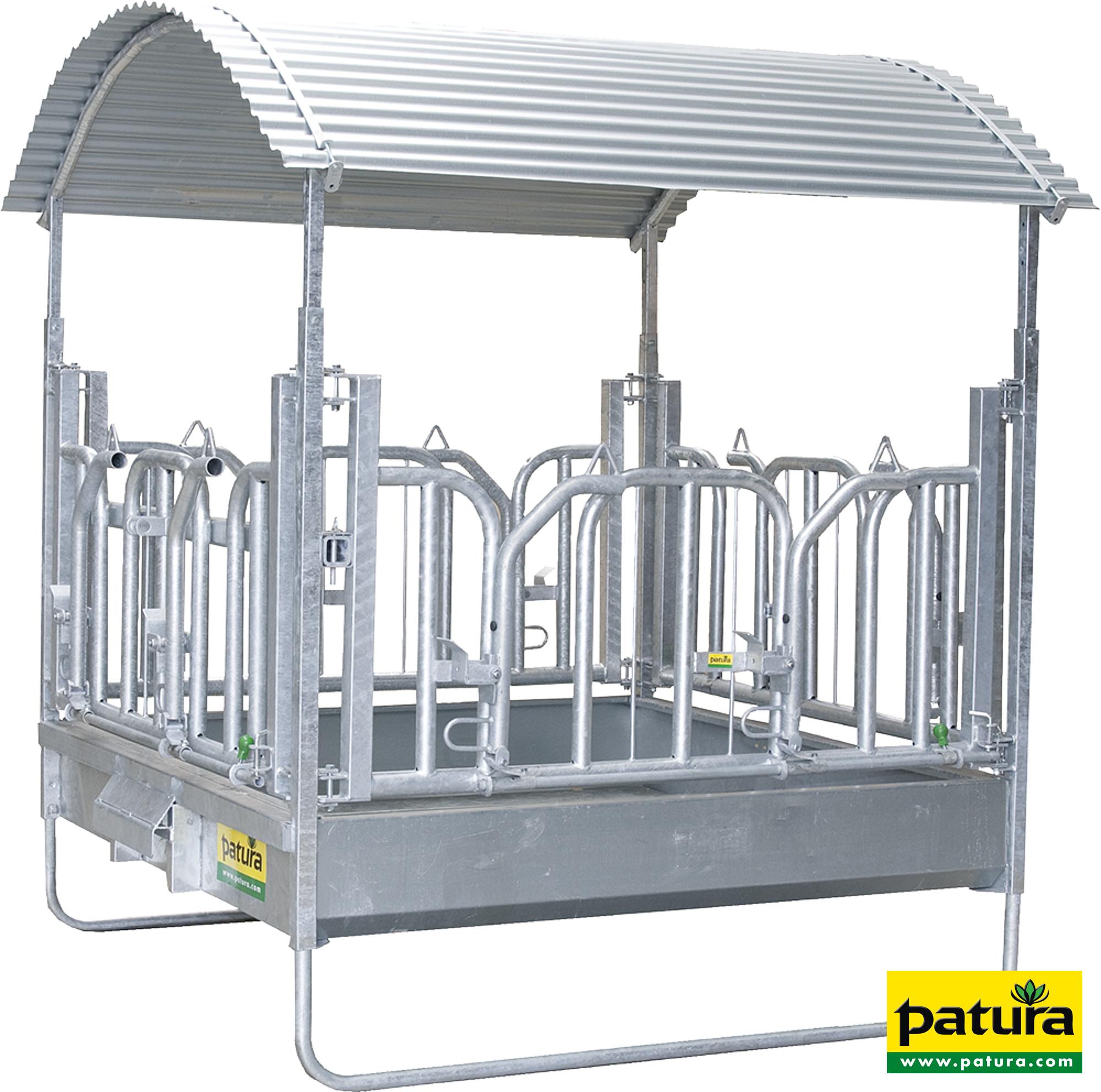 Profi-Viereckraufe mit Schwedenfressgittern