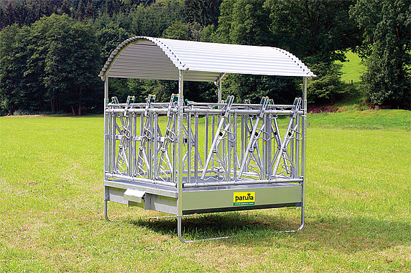 Profi-Viereckraufe mit Sicherheits-Fangfressgittern