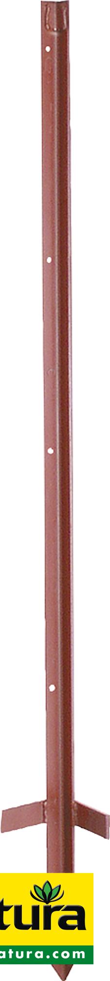 Winkelstahlpfahl, 3 mm, lackiert, 1,20 m mit Trittstufe (10 Stück/Pack), neues Lochbild